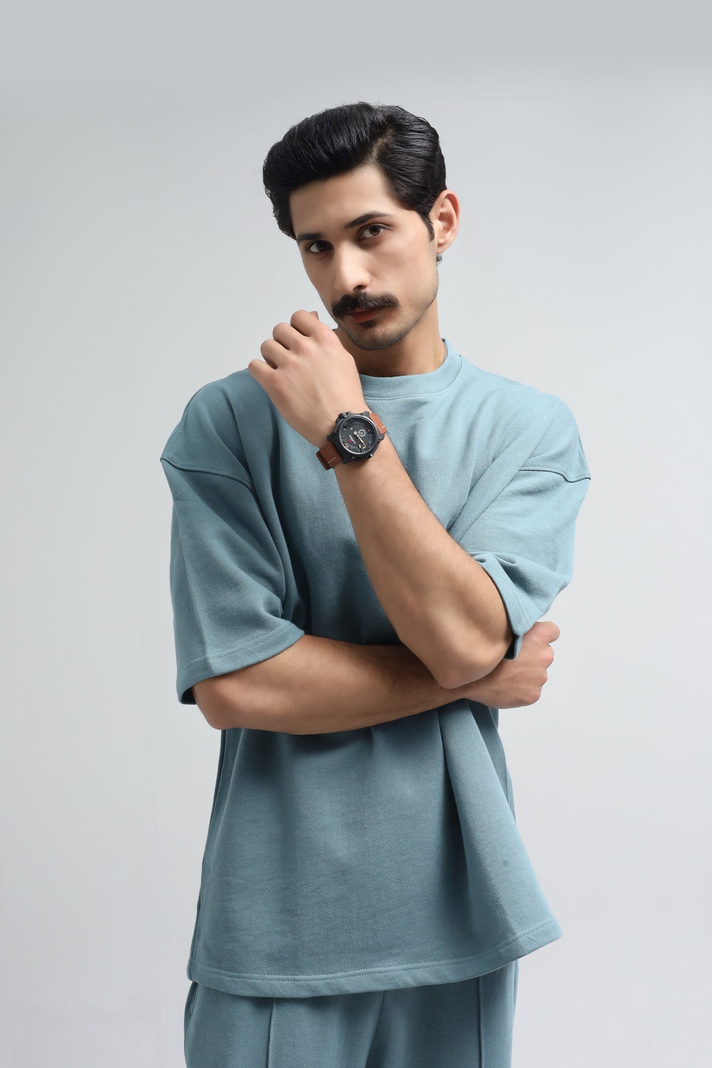 Slate Blue Drop Shoulder T-Shirt