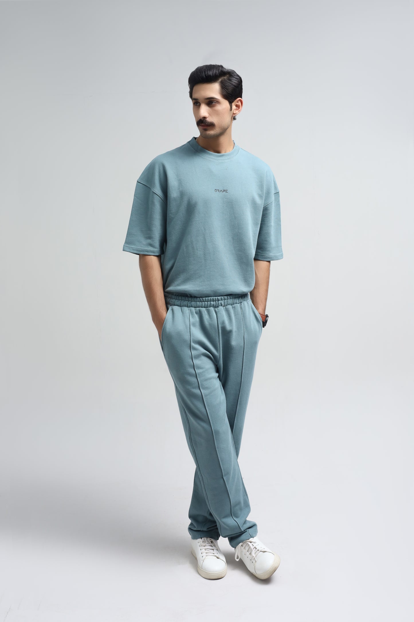 Slate blue Pleated Trouser