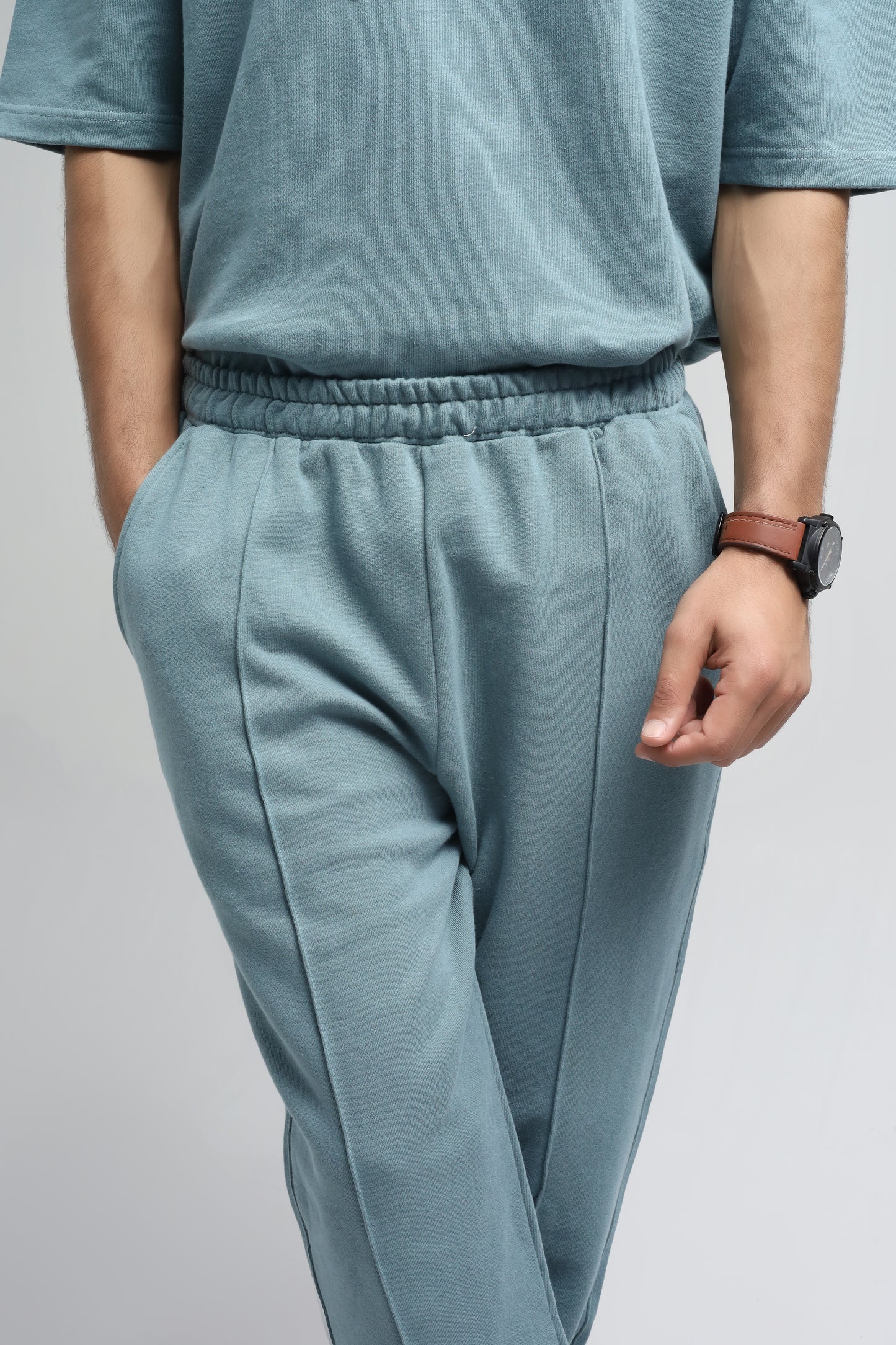 Slate blue Pleated Trouser