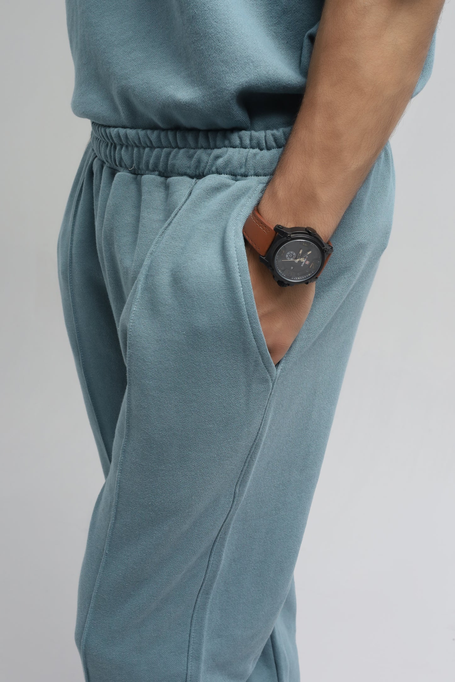 Slate blue Pleated Trouser
