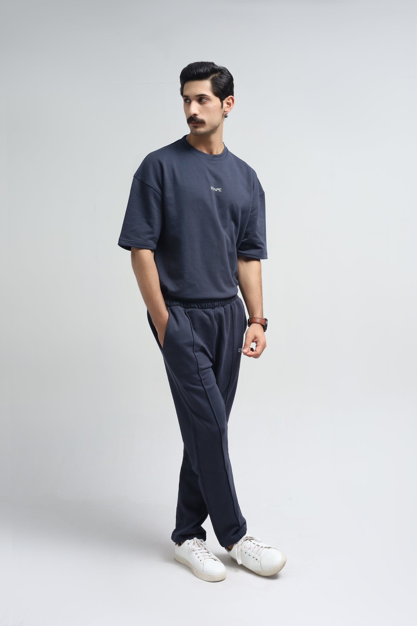 Midnight Blue Pleated Trousers